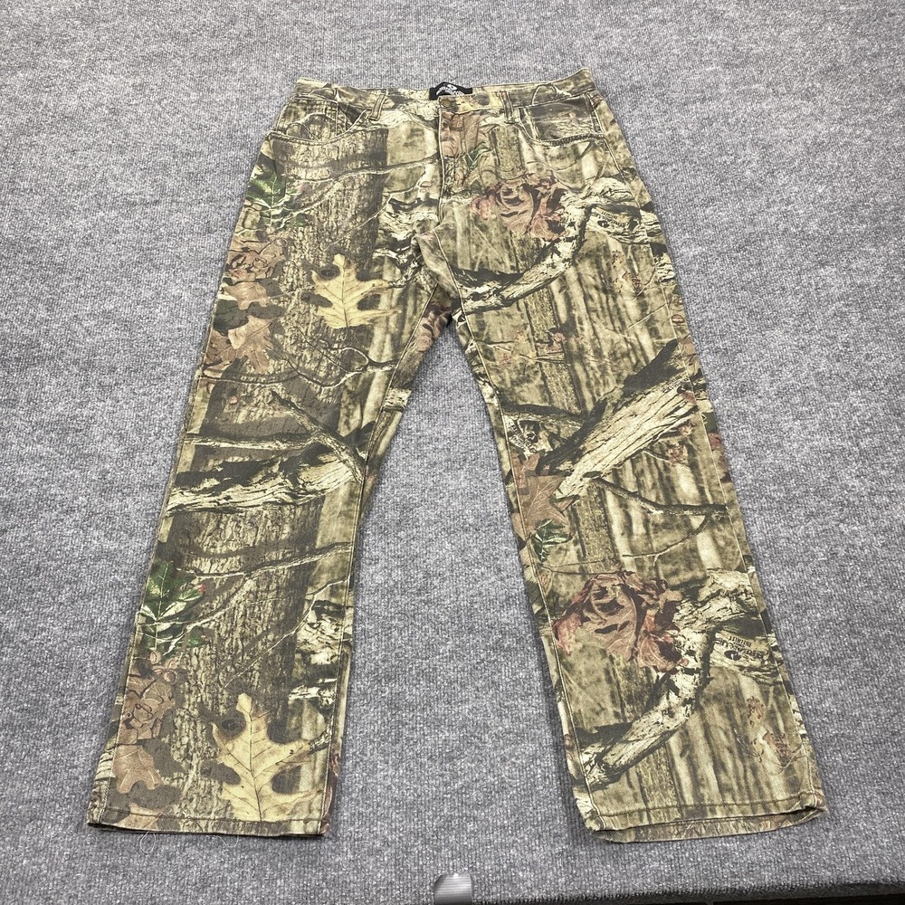 Mossy Oak Jeans Mens 34x30 Green Relaxed Fit‎ Straight Break-Up Infinity
